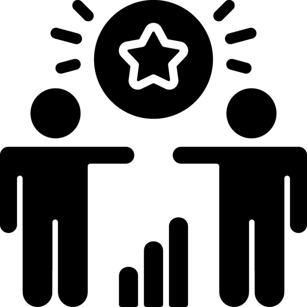 Shared Success Solid Style Icon vector