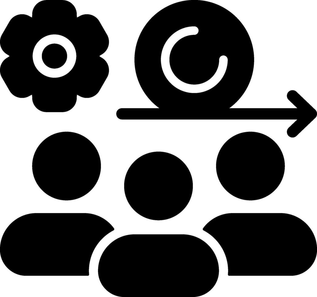 Agile Team Solid Style Icon vector