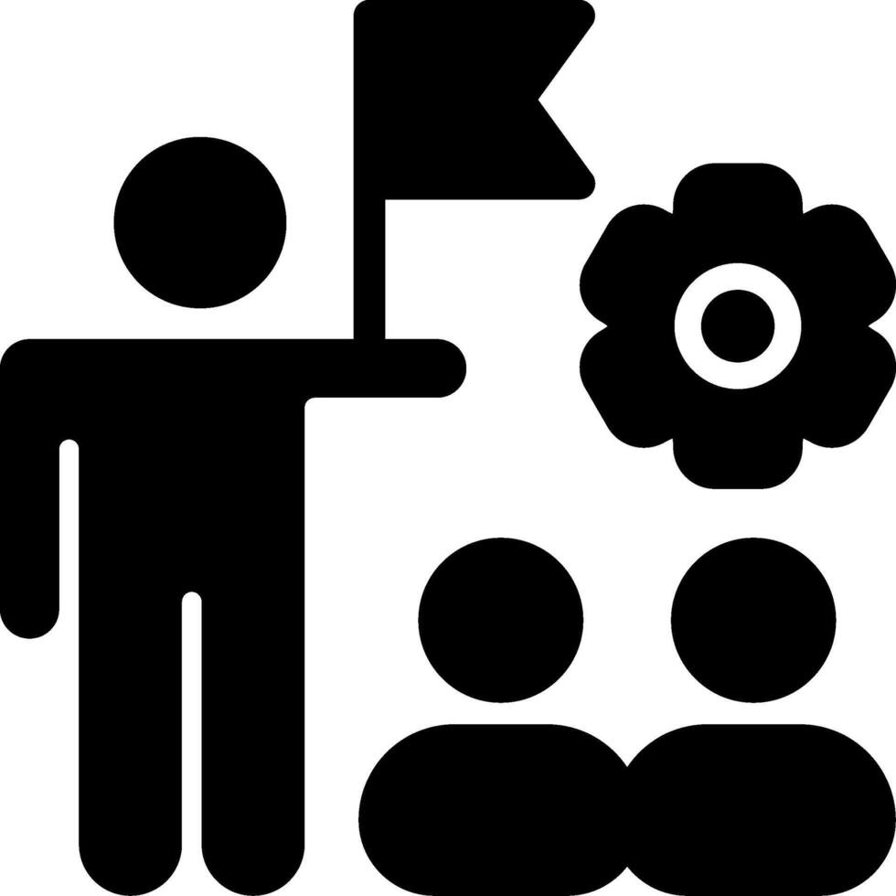 Leadership in Teamwork Solid Style Icon vector