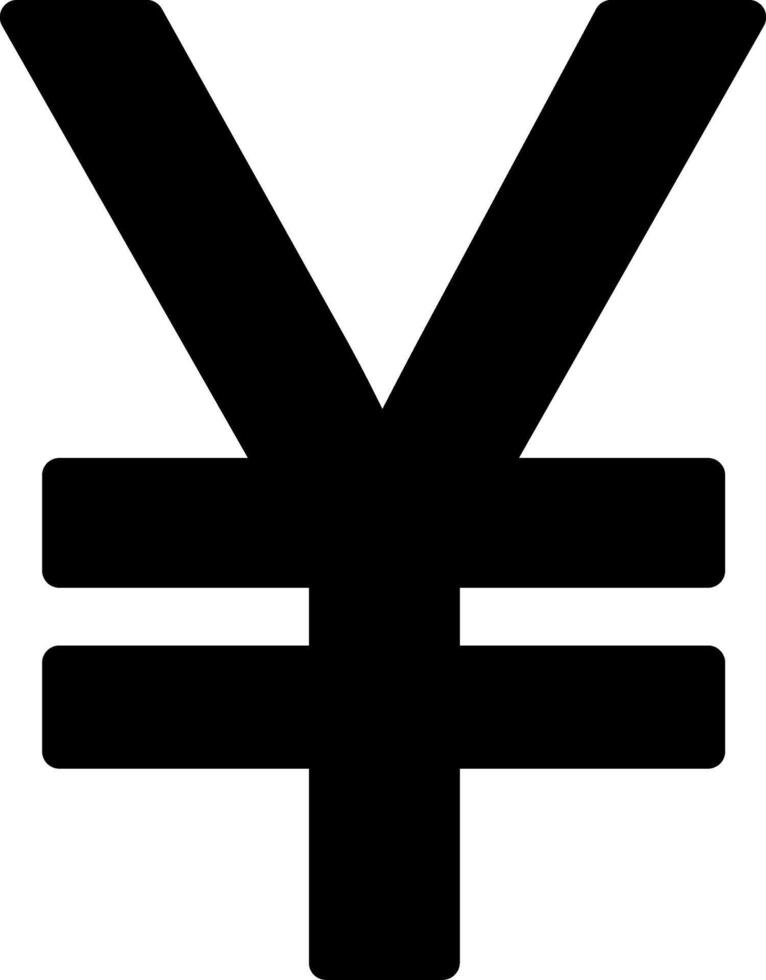 Yen Symbol Solid Style Icon vector