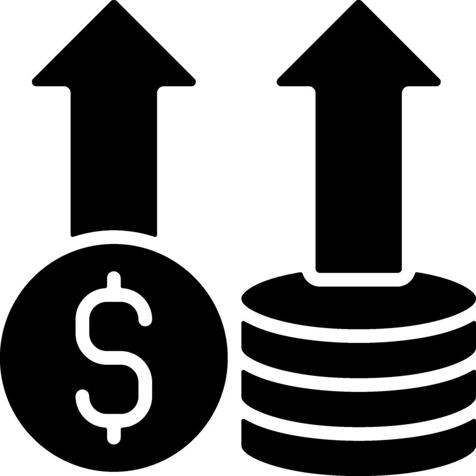 Wealth Growth Solid Style Icon vector