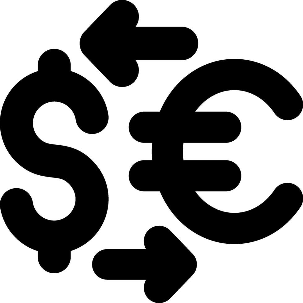 Currency Exchange Solid Style Icon vector