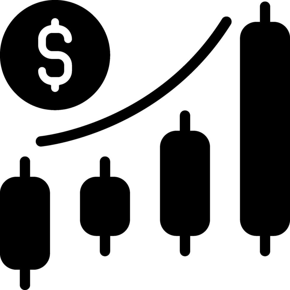 Stock Market Solid Style Icon vector