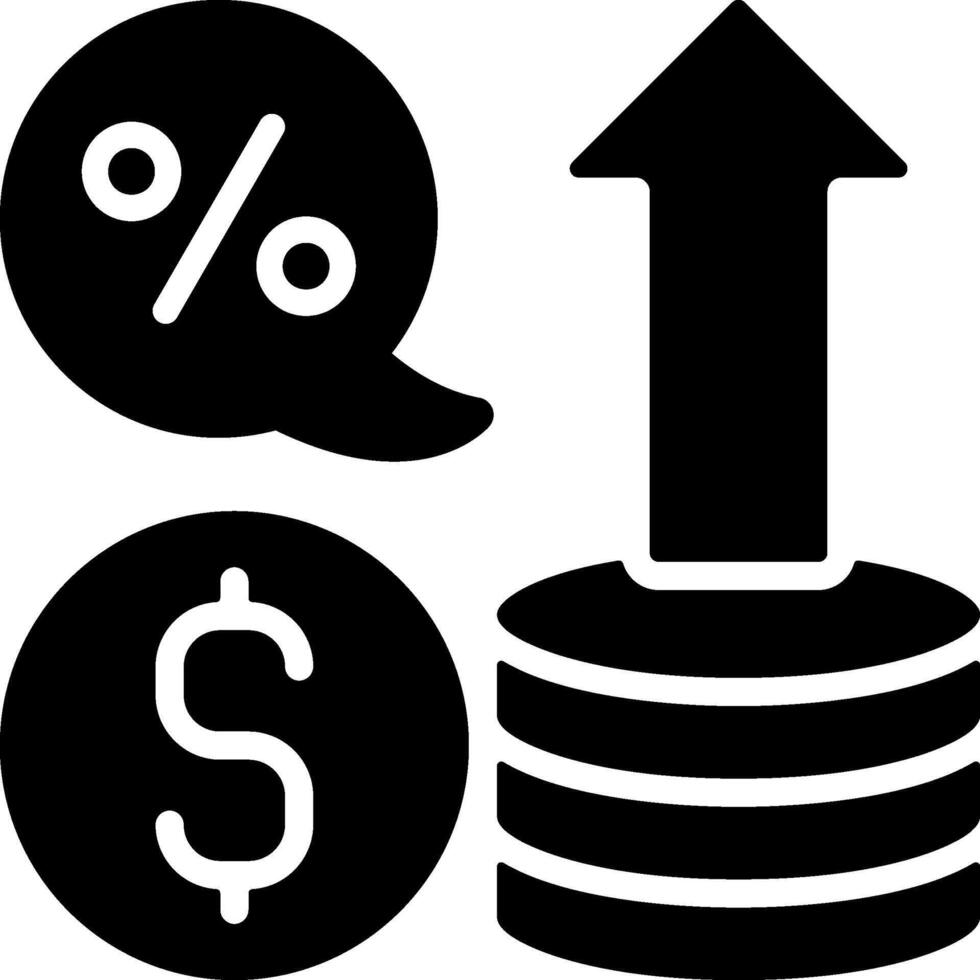 Interest Rates Solid Style Icon vector