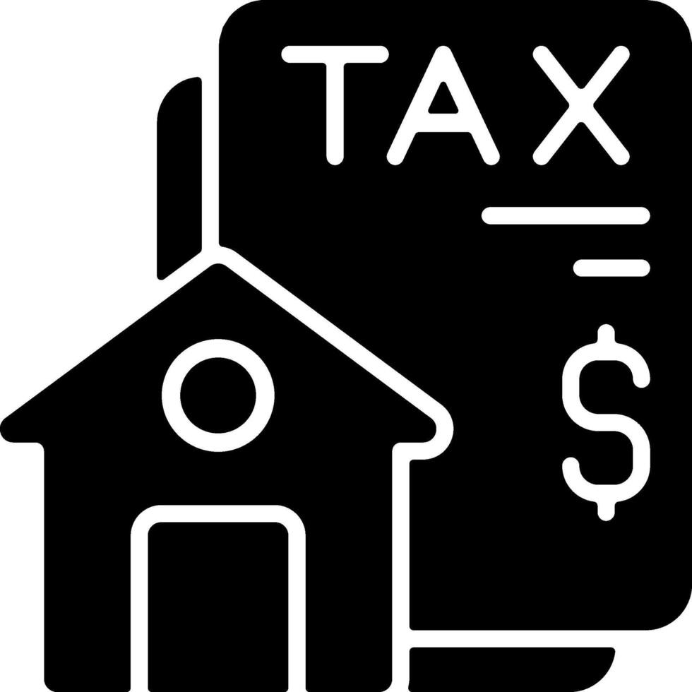 Property Tax Solid Style Icon vector