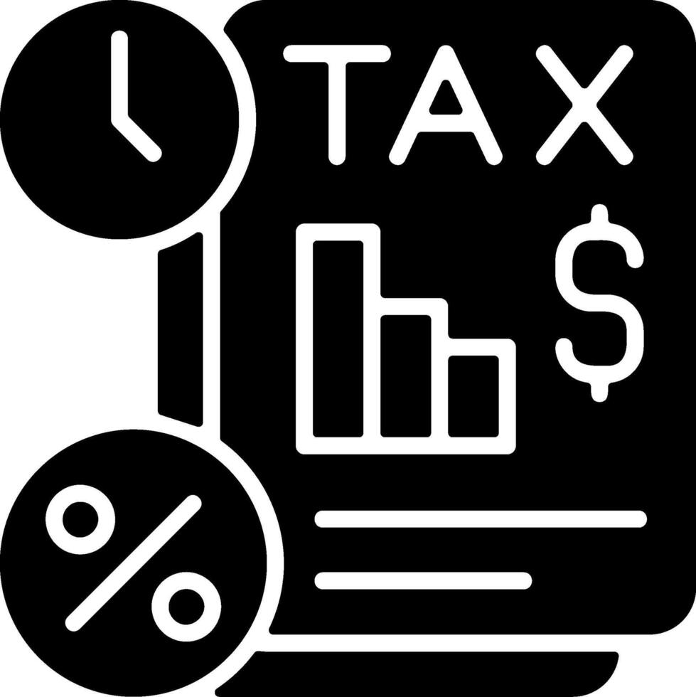 Tax Planning Solid Style Icon vector
