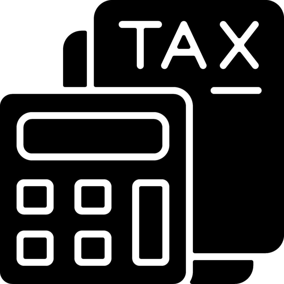Tax Calculator Solid Style Icon vector