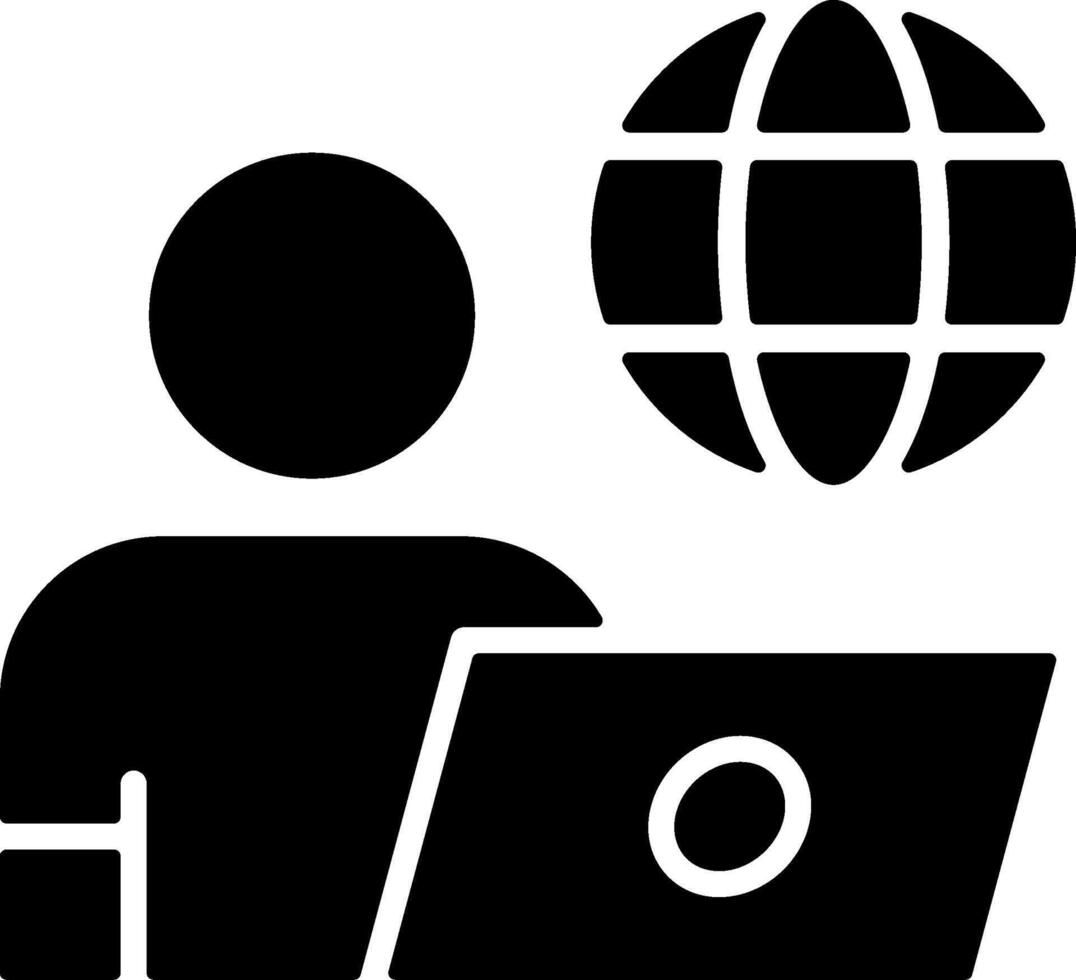 Remote Work Solid Style Icon vector