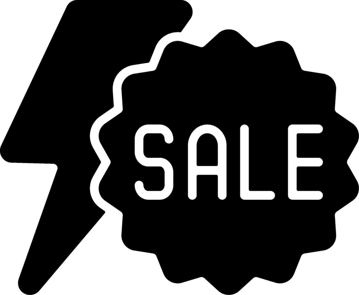 Flash Sale Solid Style Icon vector