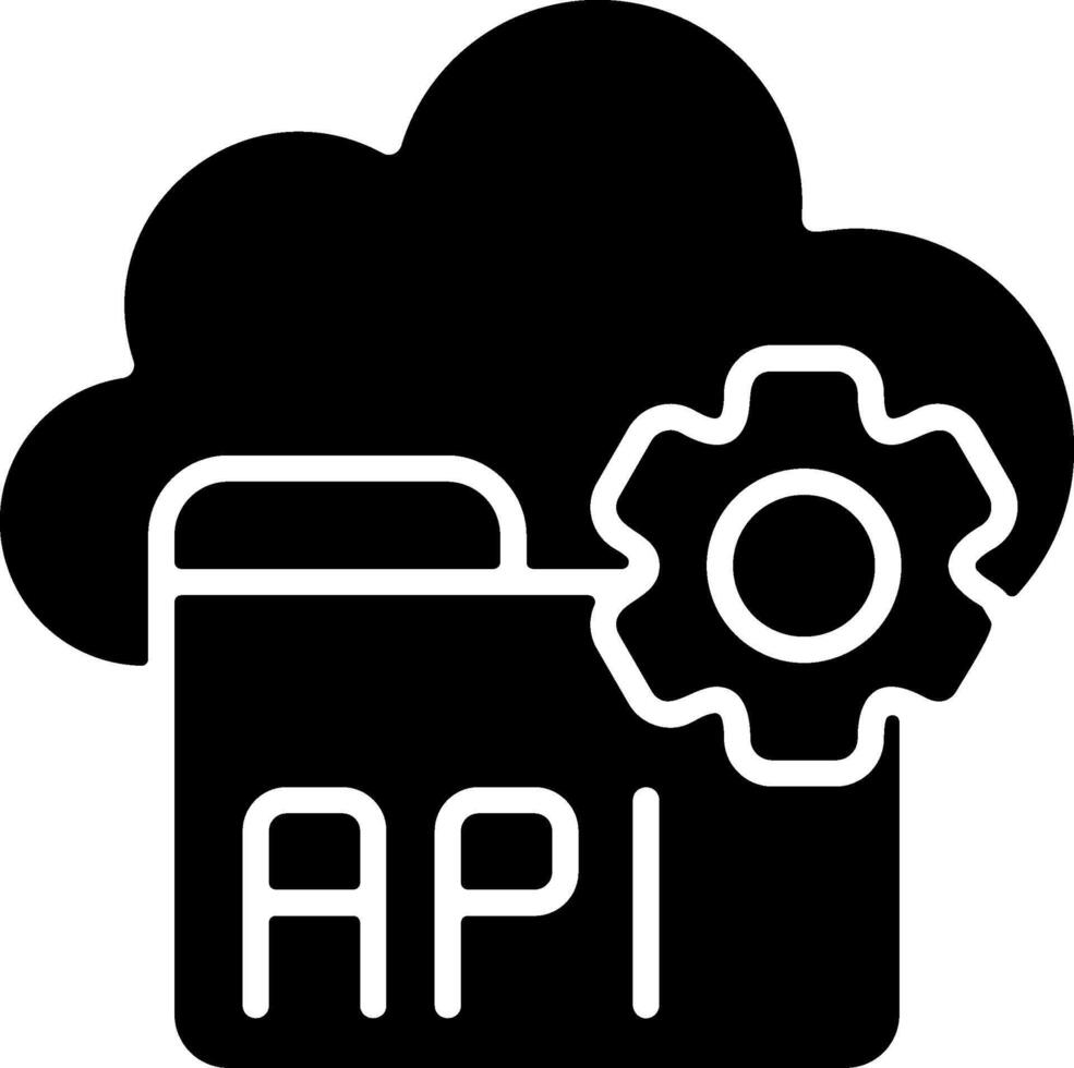 API Integration Solid Style Icon vector