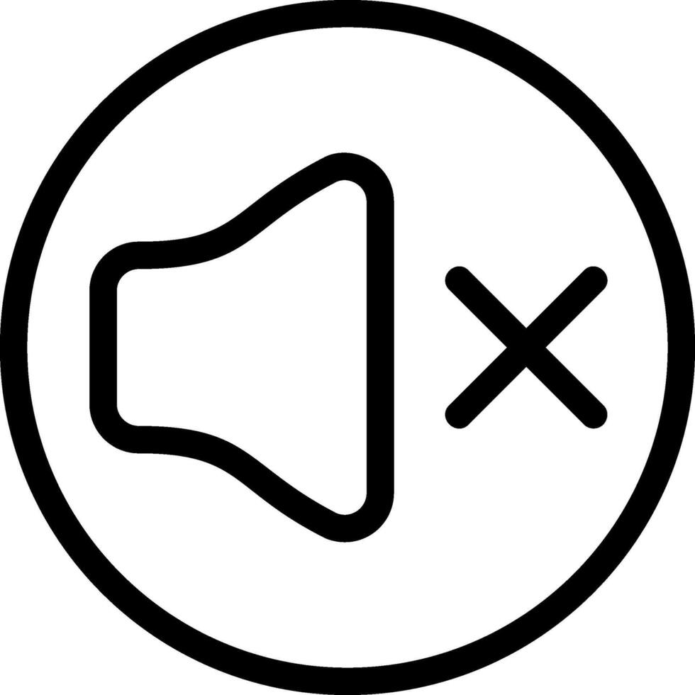 Mute Black Outline Icon vector