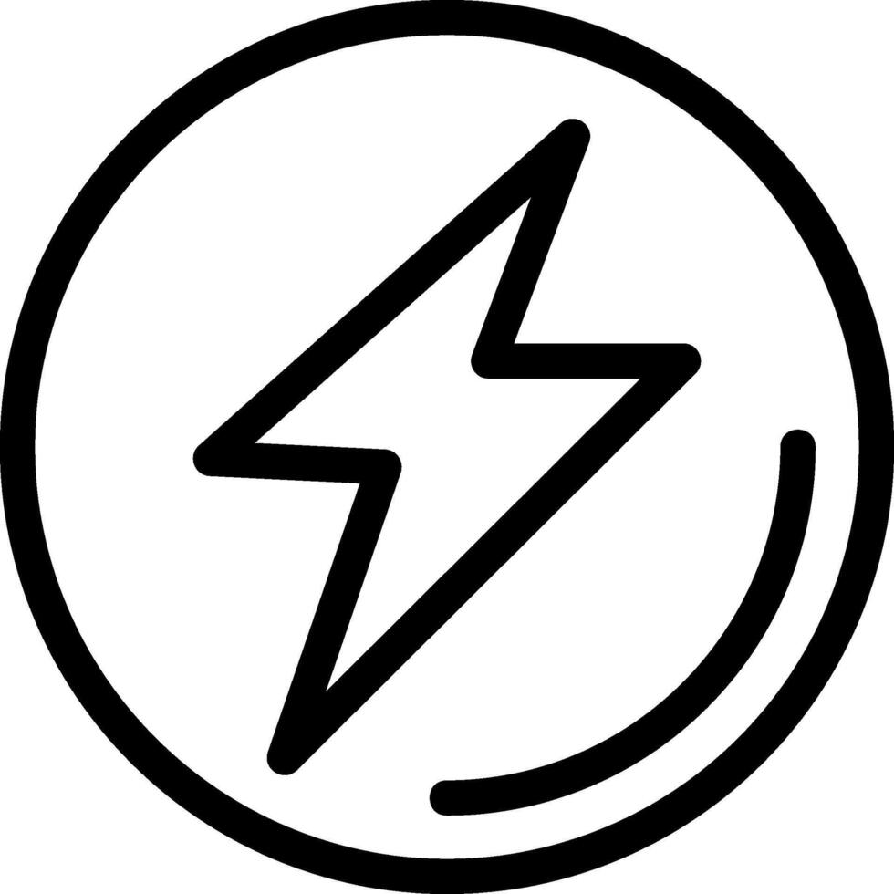 Flash Black Outline Icon vector