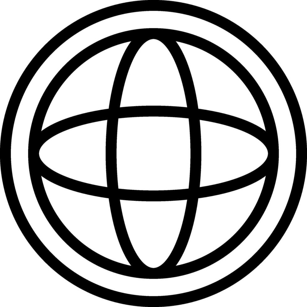 Black Globe Outline Icon vector