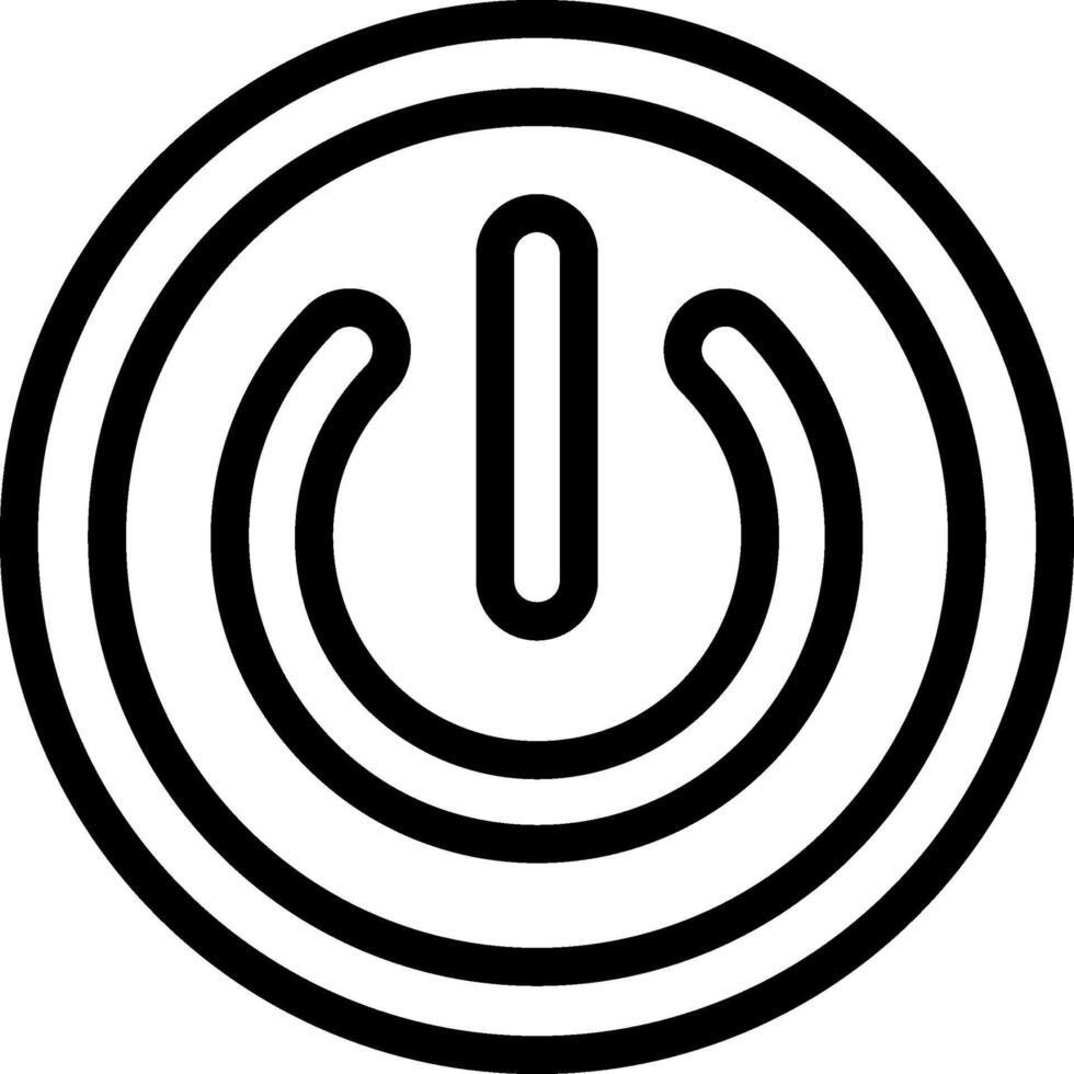 Power Button Black Outline Icon vector
