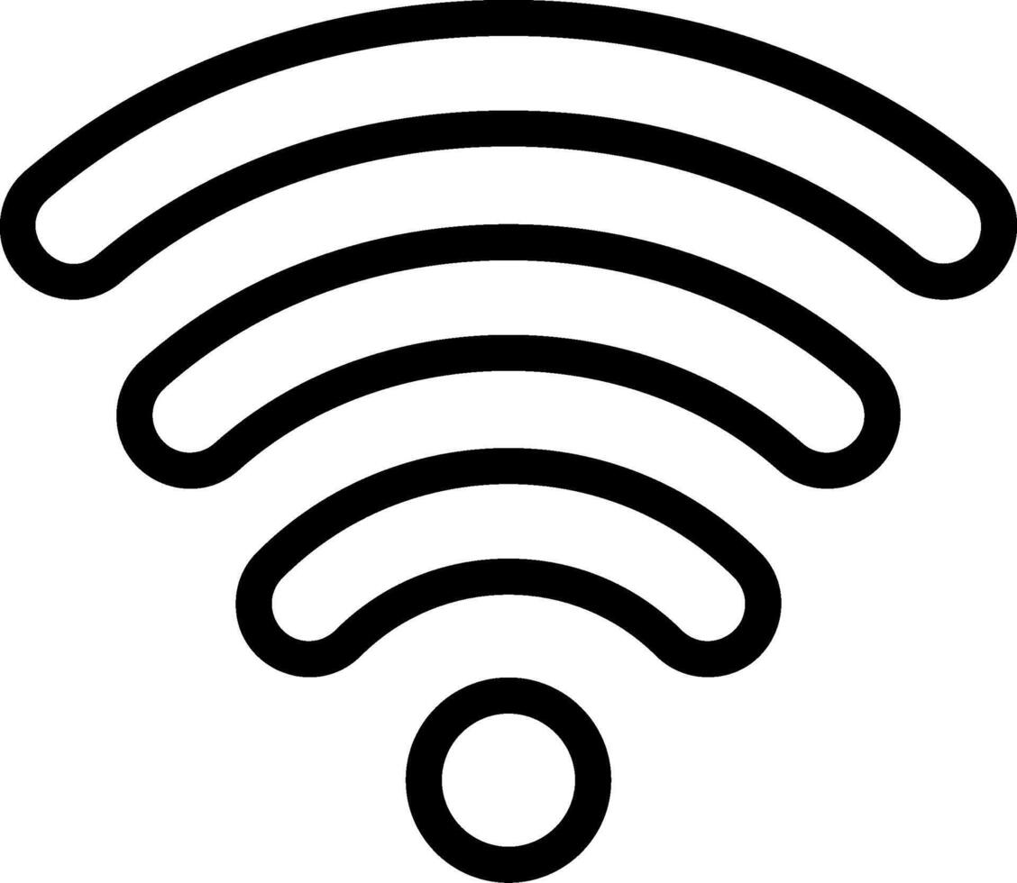 Black WIFI Outline Icon vector