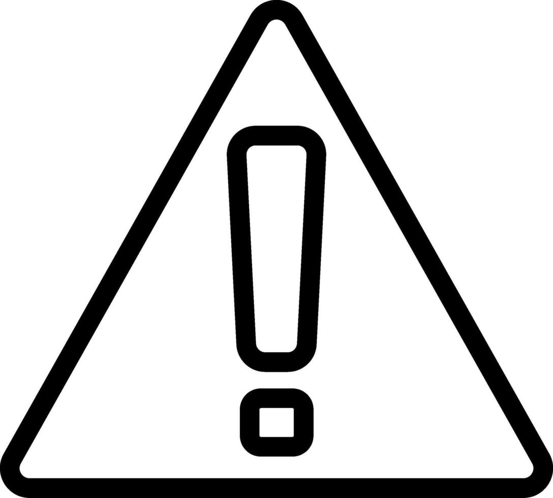 Black Warning Sign Outline Icon vector