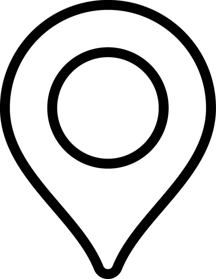 Black Location Outline Icon vector