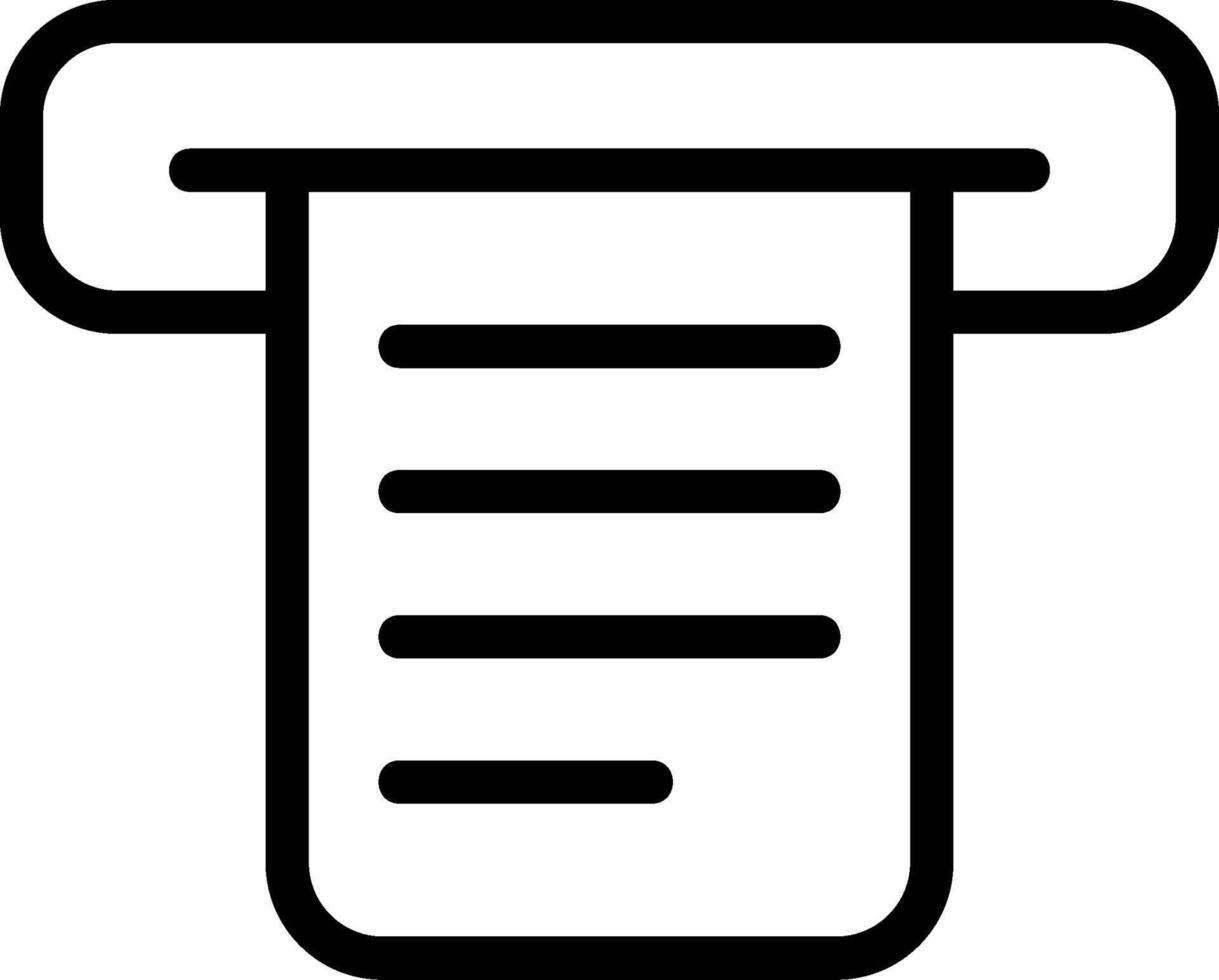 Black Bill Outline Icon vector