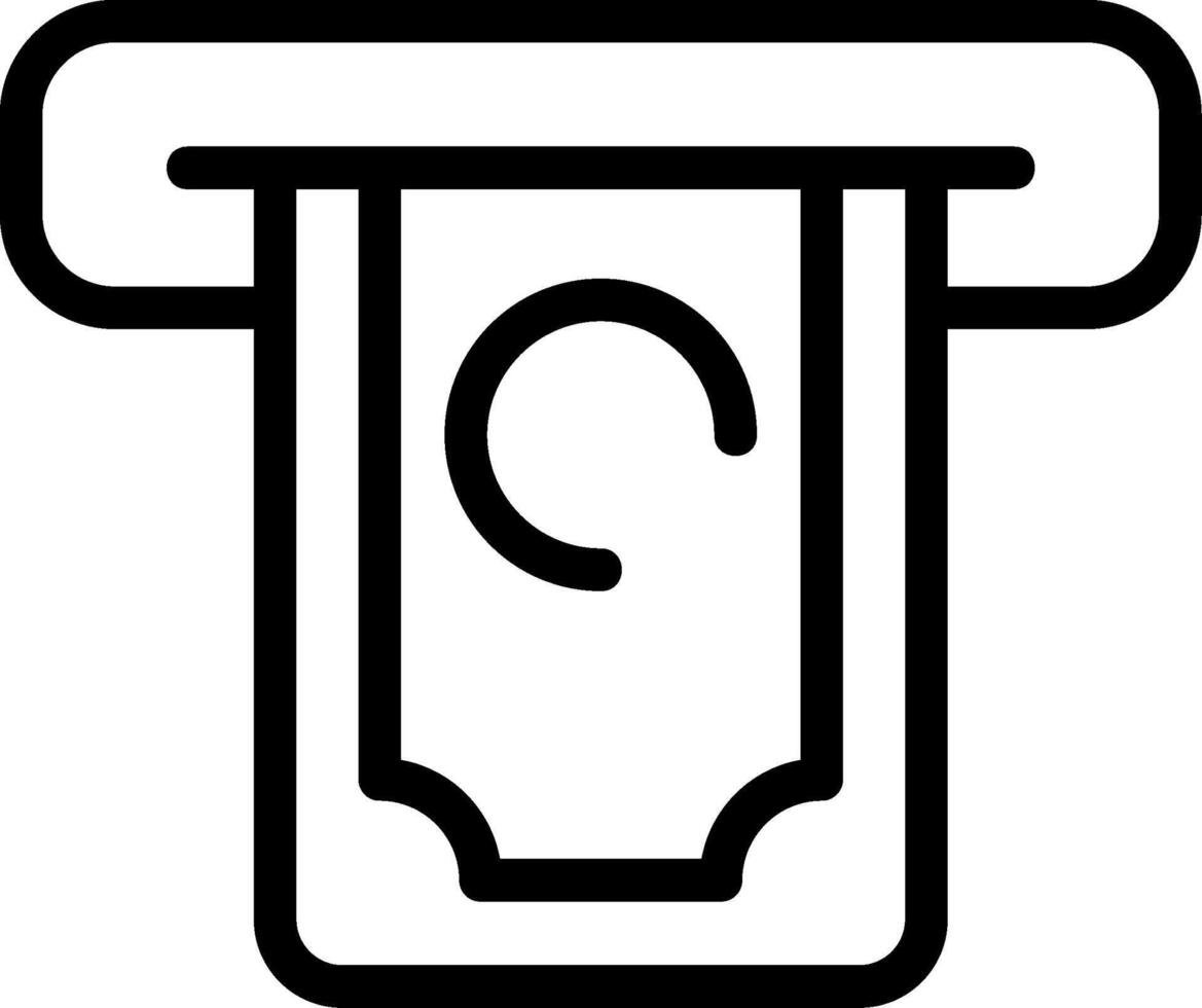 Cash With Drawal Outline Icon vector