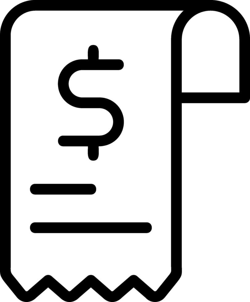 Receipt Outline Icon vector