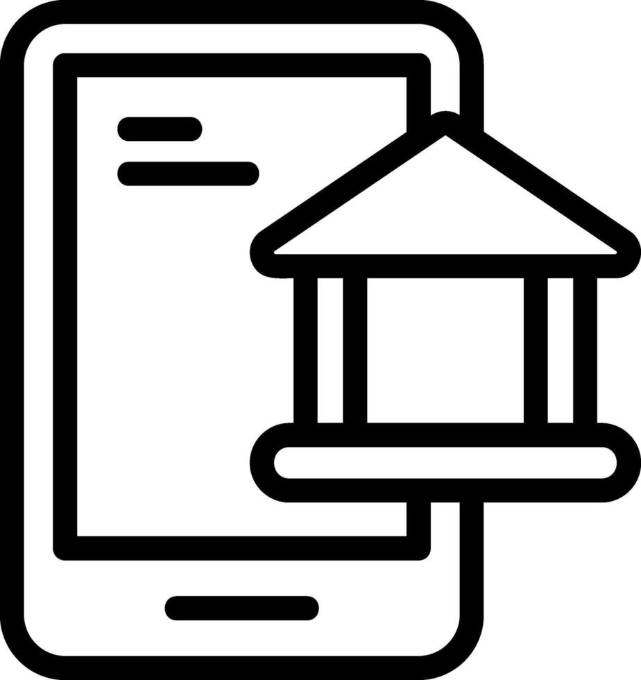 Mobile Banking Outline Icon vector