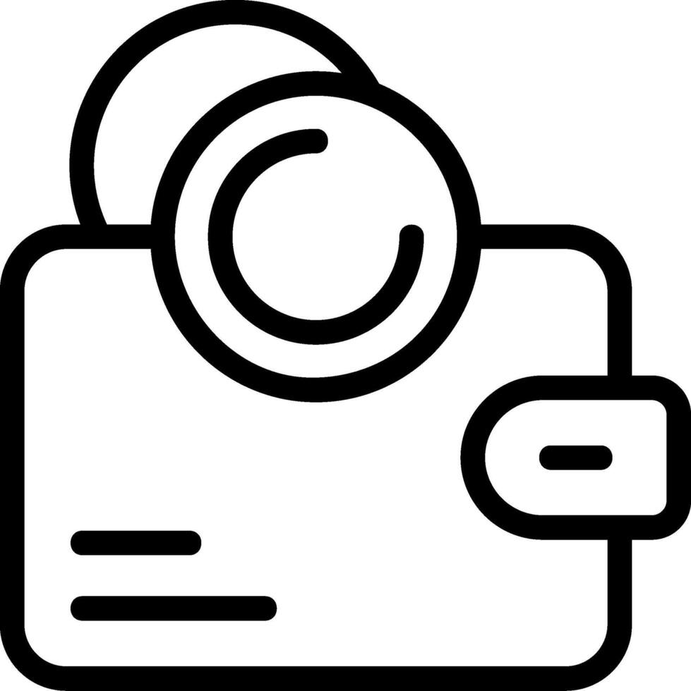 Wallet Coins Outline Icon vector