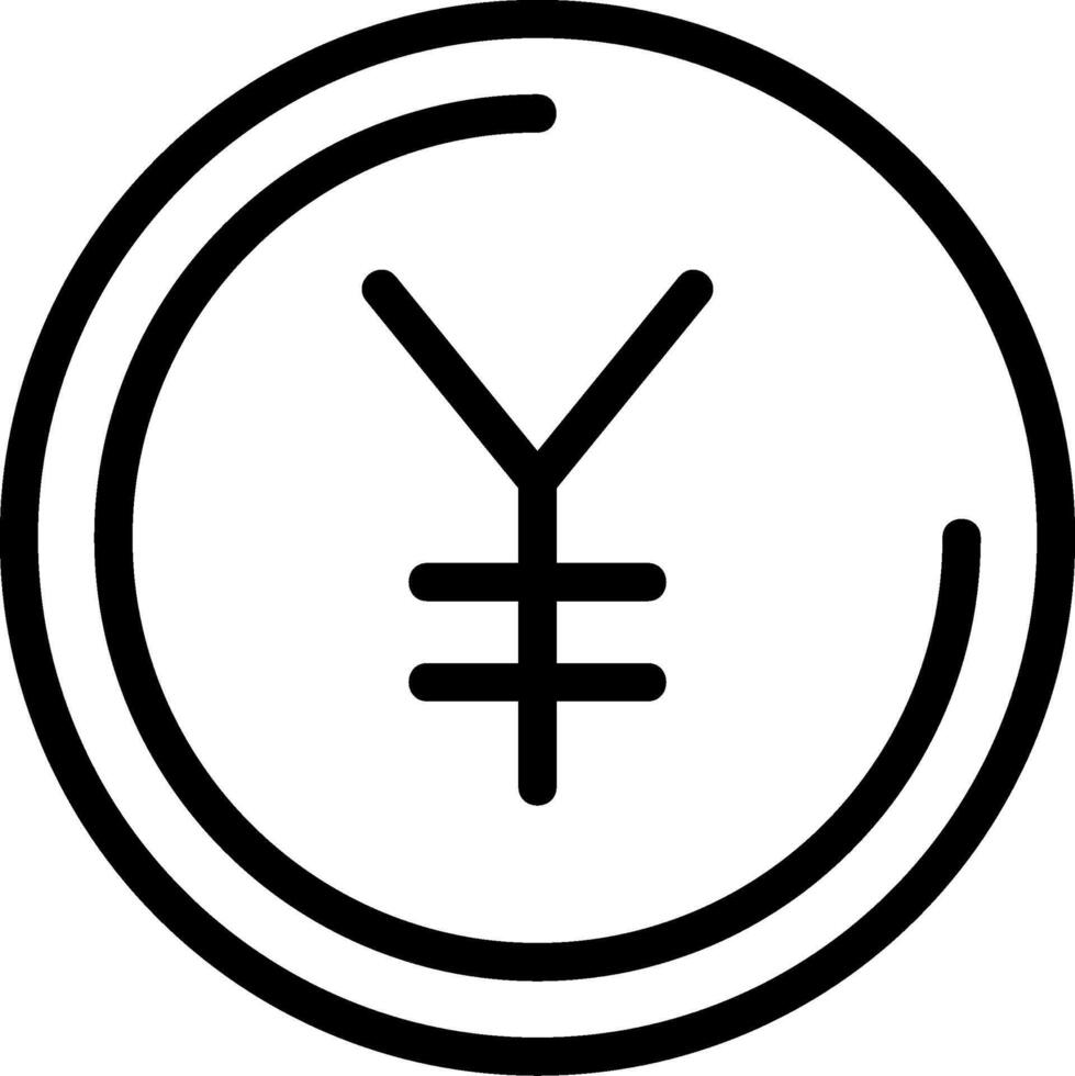 Yen Outline Icon vector