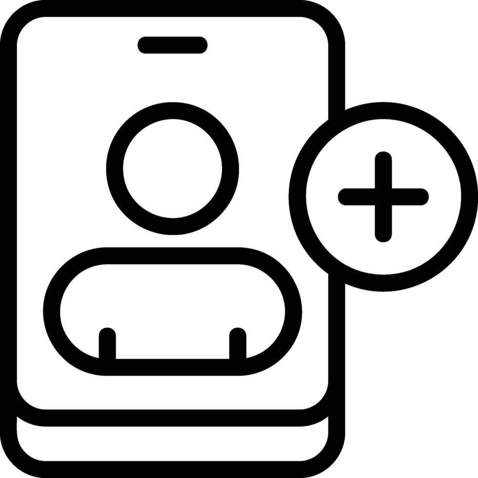 Add Contact Outline Icon vector