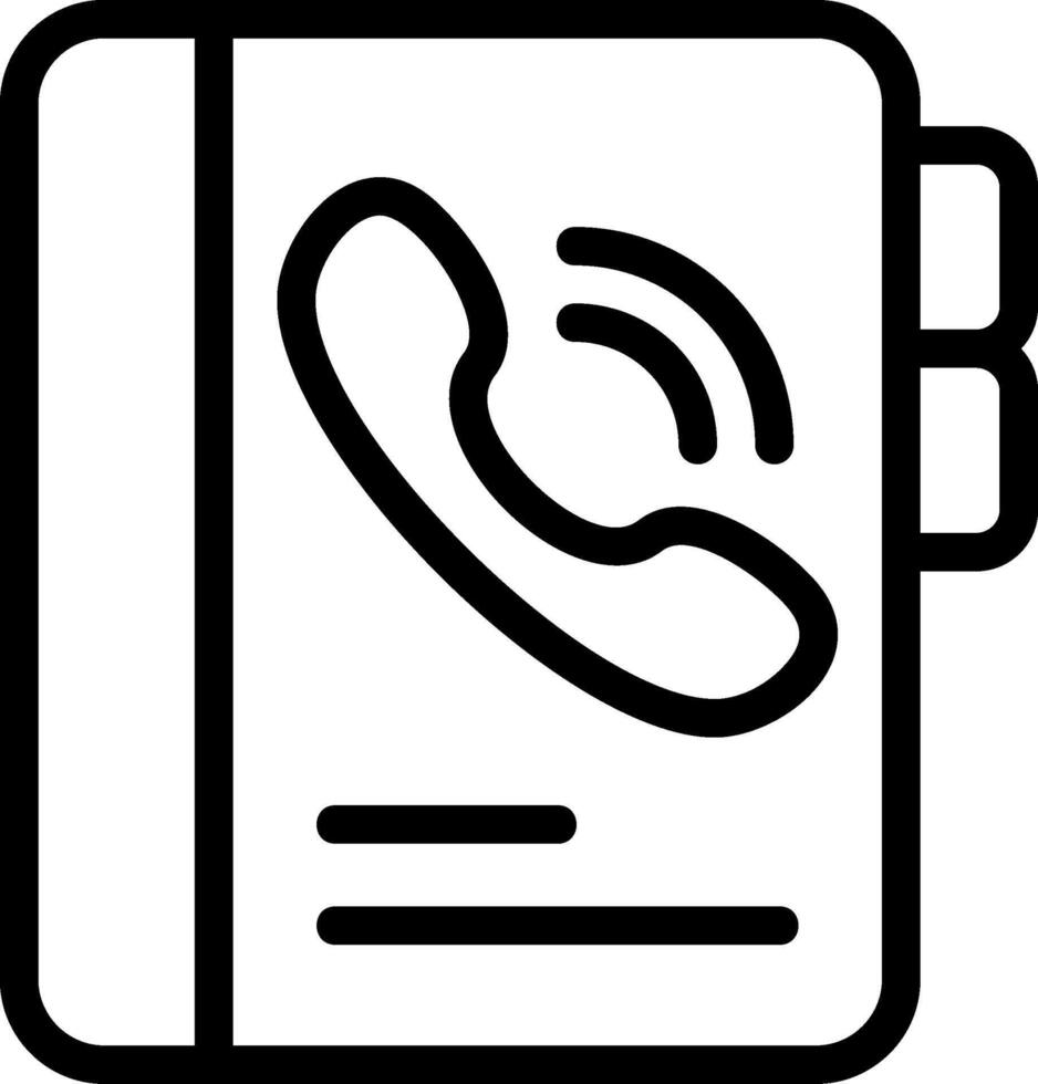 Contacts Book Outline Icon vector