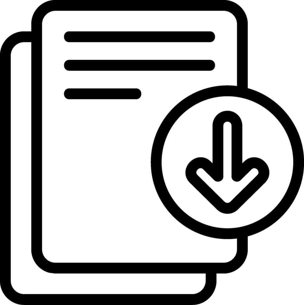 Outline Download Document Icon vector