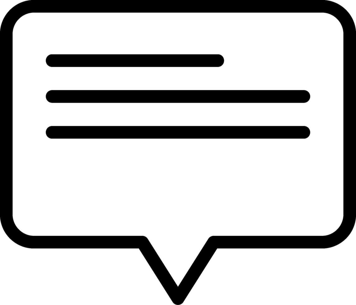 Chat Text Outline Style Icon vector