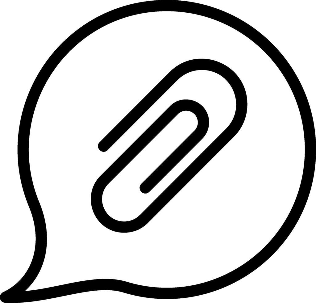 Message Attachment Outline Style Icon vector