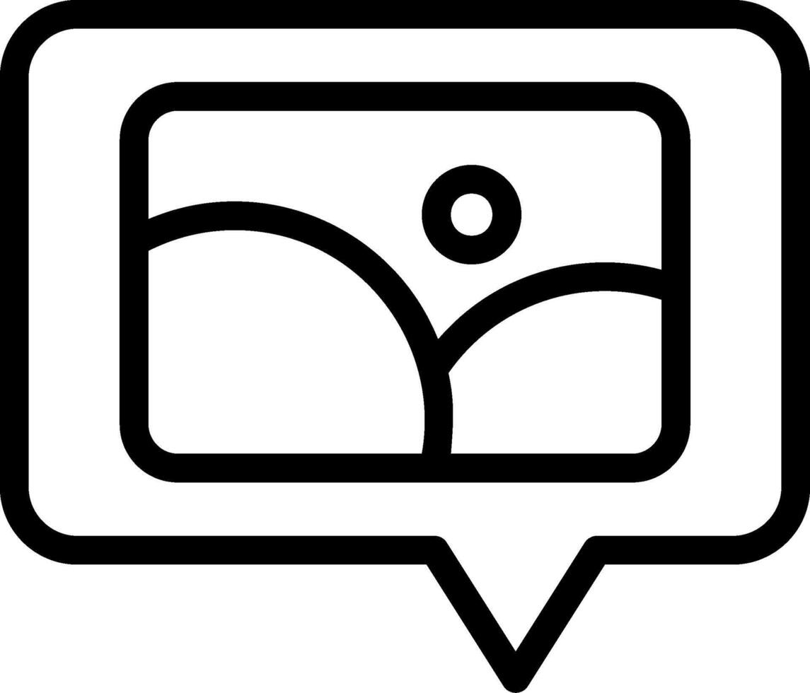Message Image Outline Style Icon vector