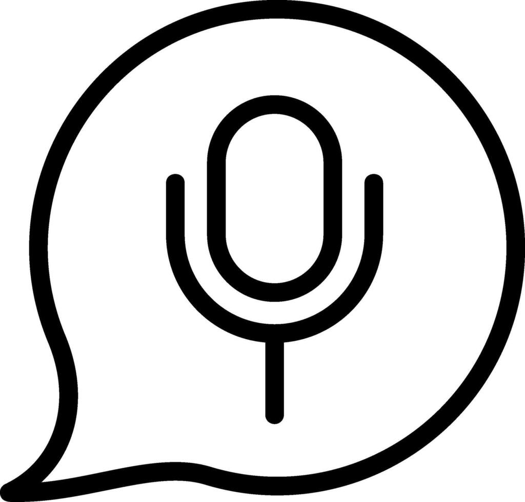 Speech Microphone Outline Style Icon vector