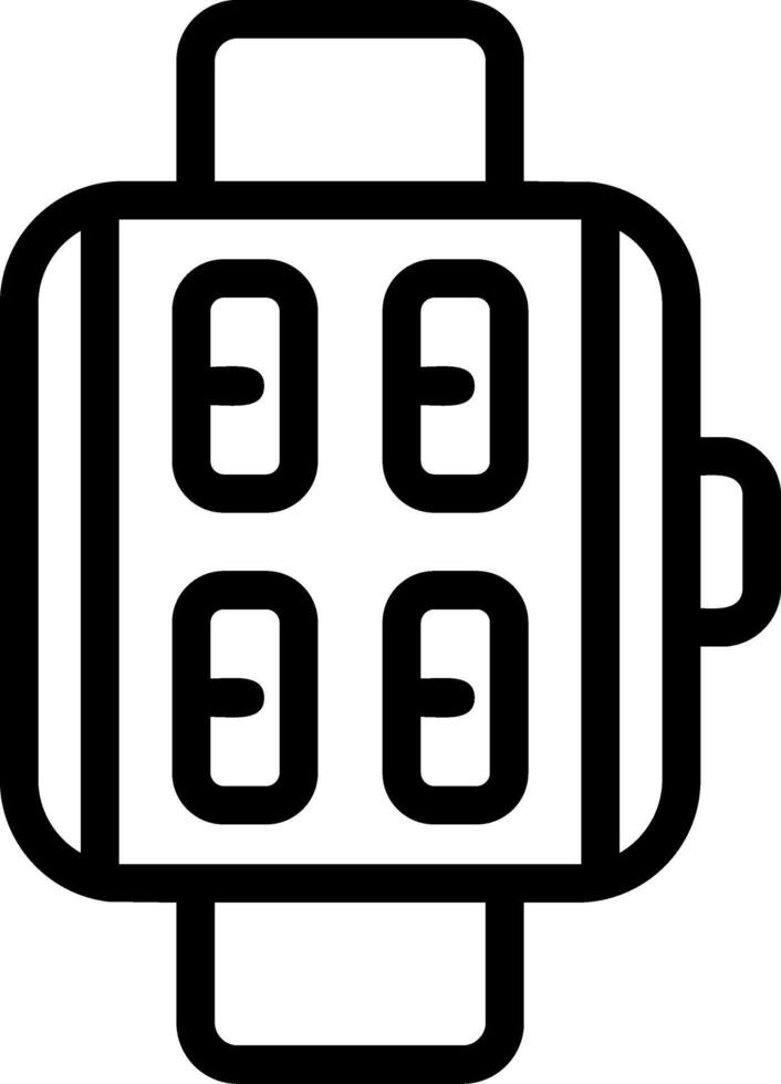 Smartwatch Outline Style Eps Icon vector