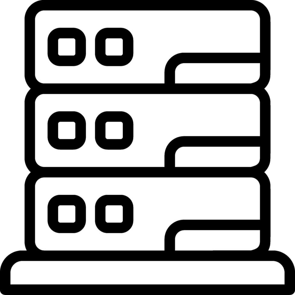 Data Center Outline Style Icon vector