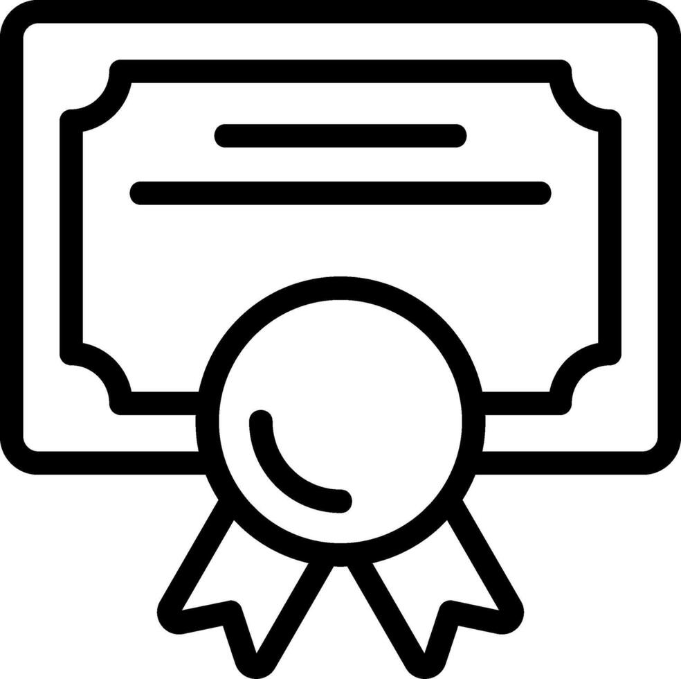 Certification Outline Style Icon vector