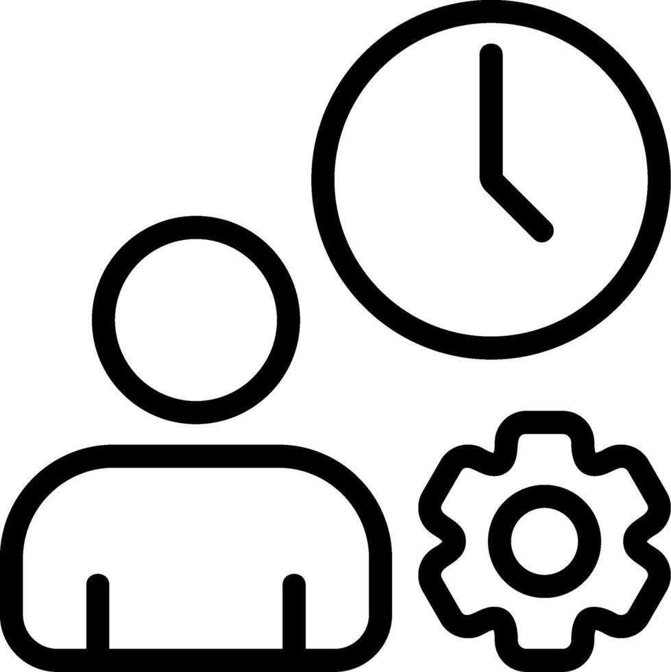 Time Management Outline Eps Icon vector