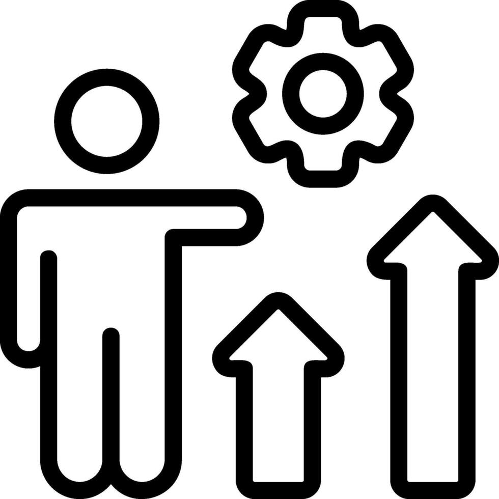 Business Growth Outline Style Icon vector