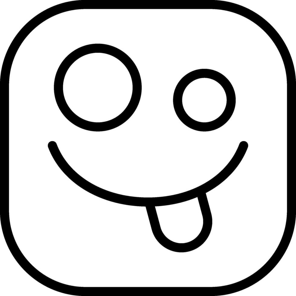 Zany Face Black Icon vector