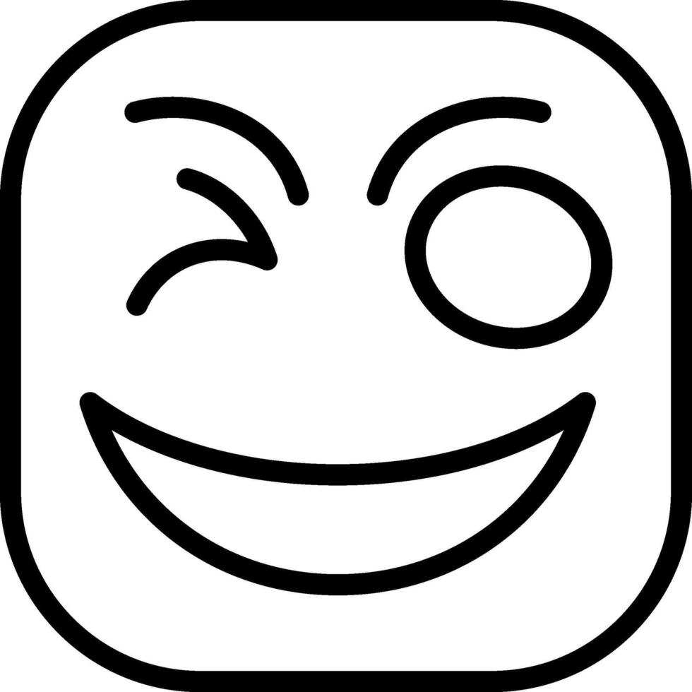 Winking Face Black Icon vector