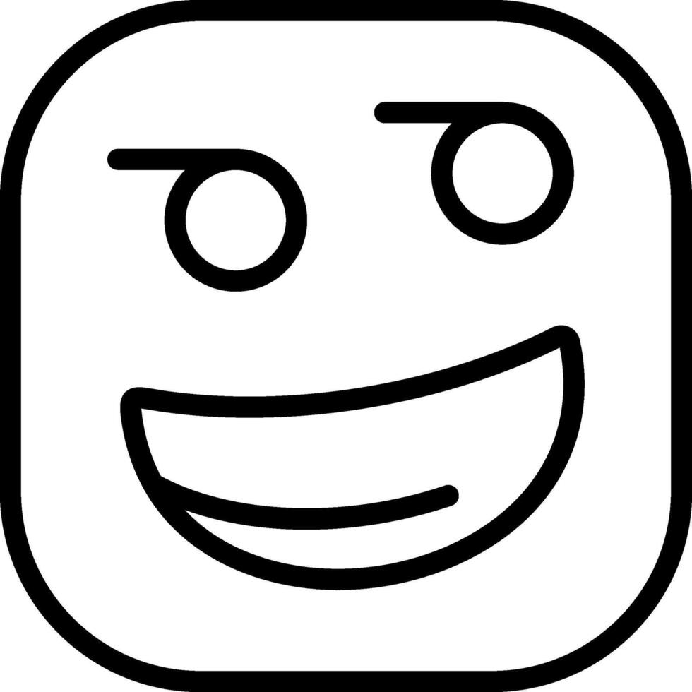 Smirking Face Black Icon vector