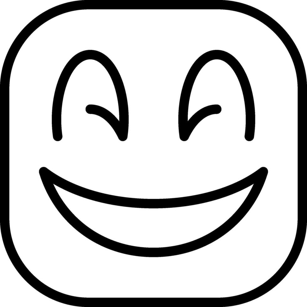 Grinning Face Smiling Black Icon vector