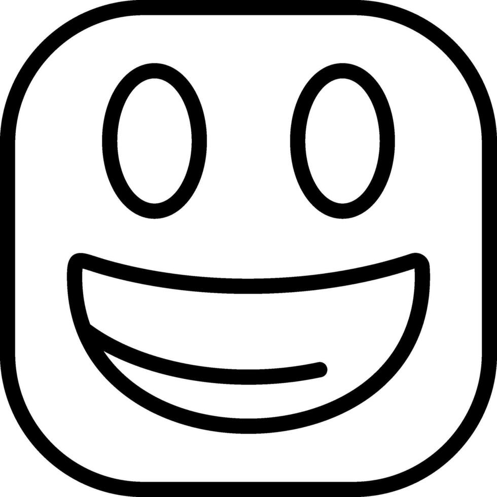 Grinning Face Black Icon vector