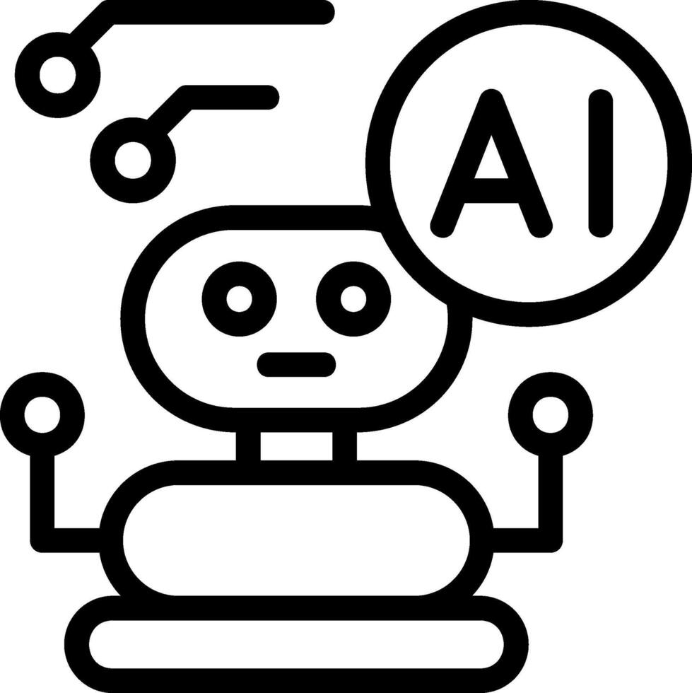 Robotic AI Black Icon vector