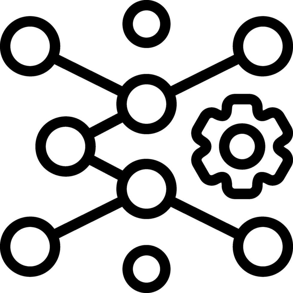 Deep Neural Network Black Icon vector