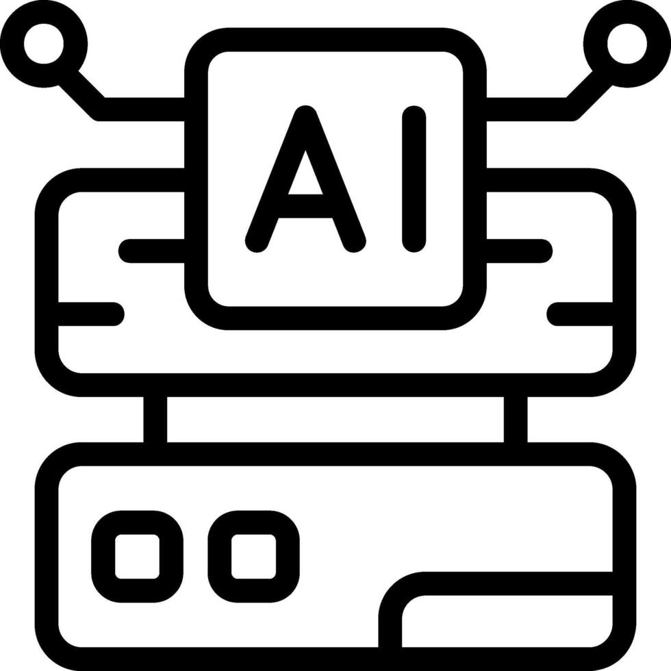 AI Data Black Icon vector