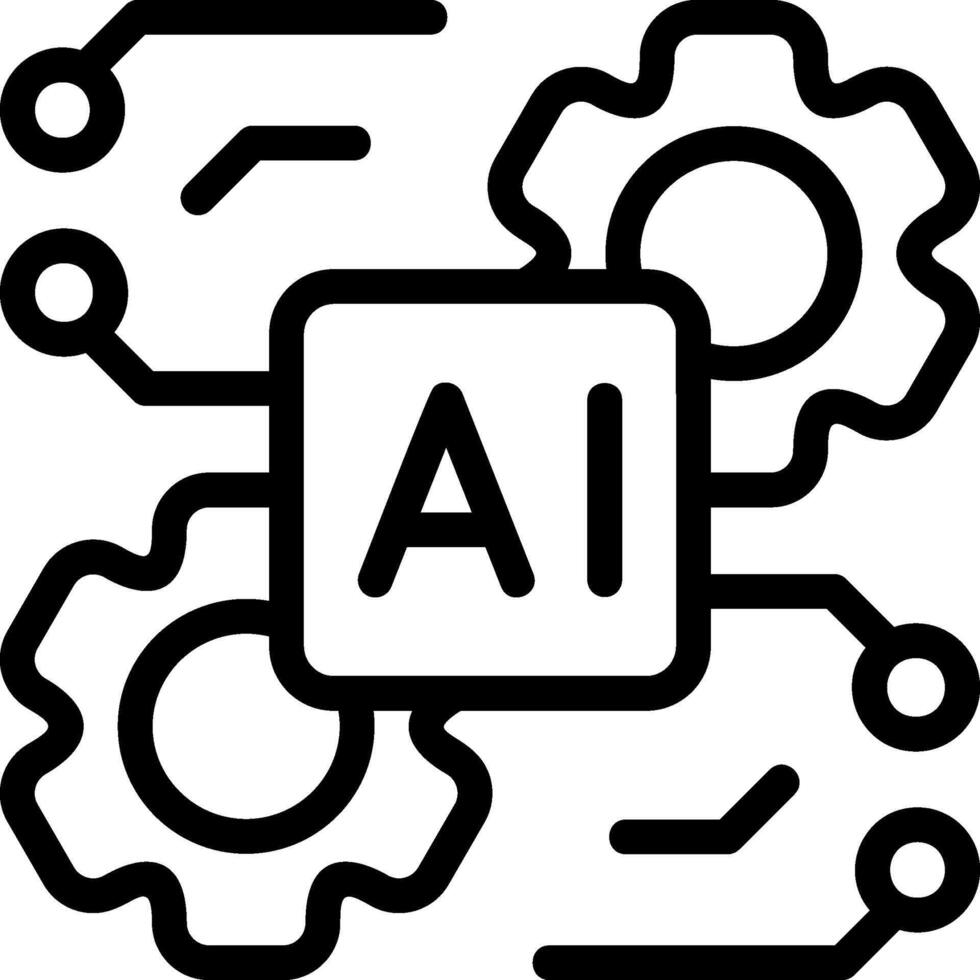 Future Tech AI Black Icon vector