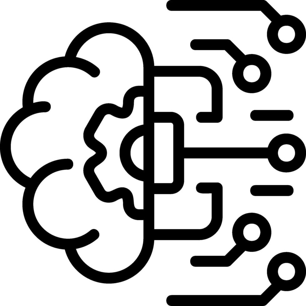 Smart AI Black Icon vector