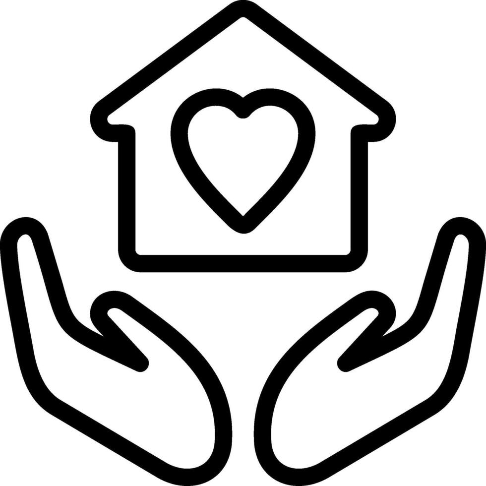 Support for the Homeless Outline Style Icon vector